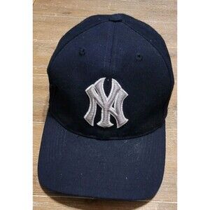 Vtg New York Yankees Navy Wool Hat Grossman G Cap Company Adjustable Snapback